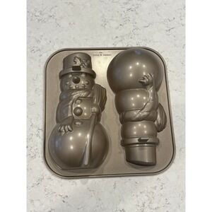 Nordic Ware USA Snowman Cake Pan 3D Baking‎ Mold Holiday Winter Christmas